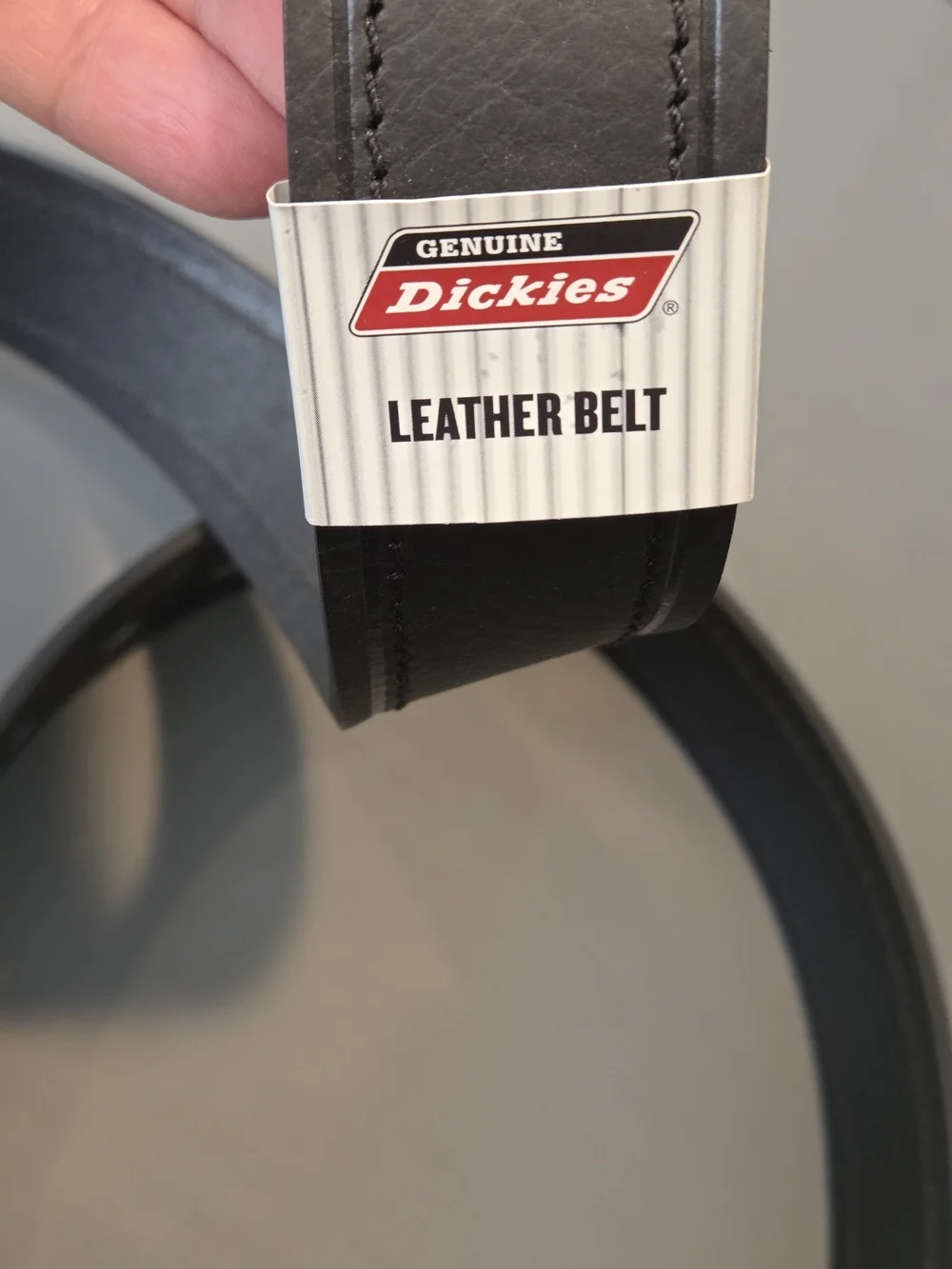 Dickies Black Leather Belt  with Black Hardware